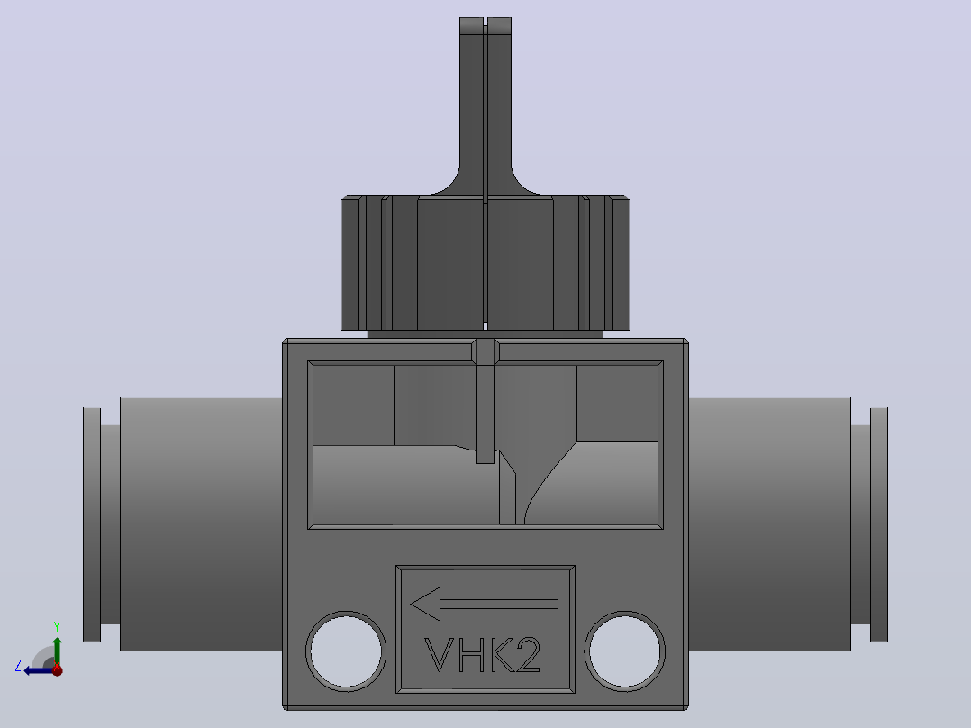 VHK系列P快速接头A快速接头二通三通手动阀[VHK2R-04F-04F]右视图