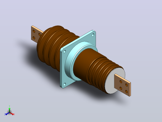 CWL-10-12KV／1000A户外高压铝导体穿墙套管[CWL-10╱1000]正等轴测缩略图