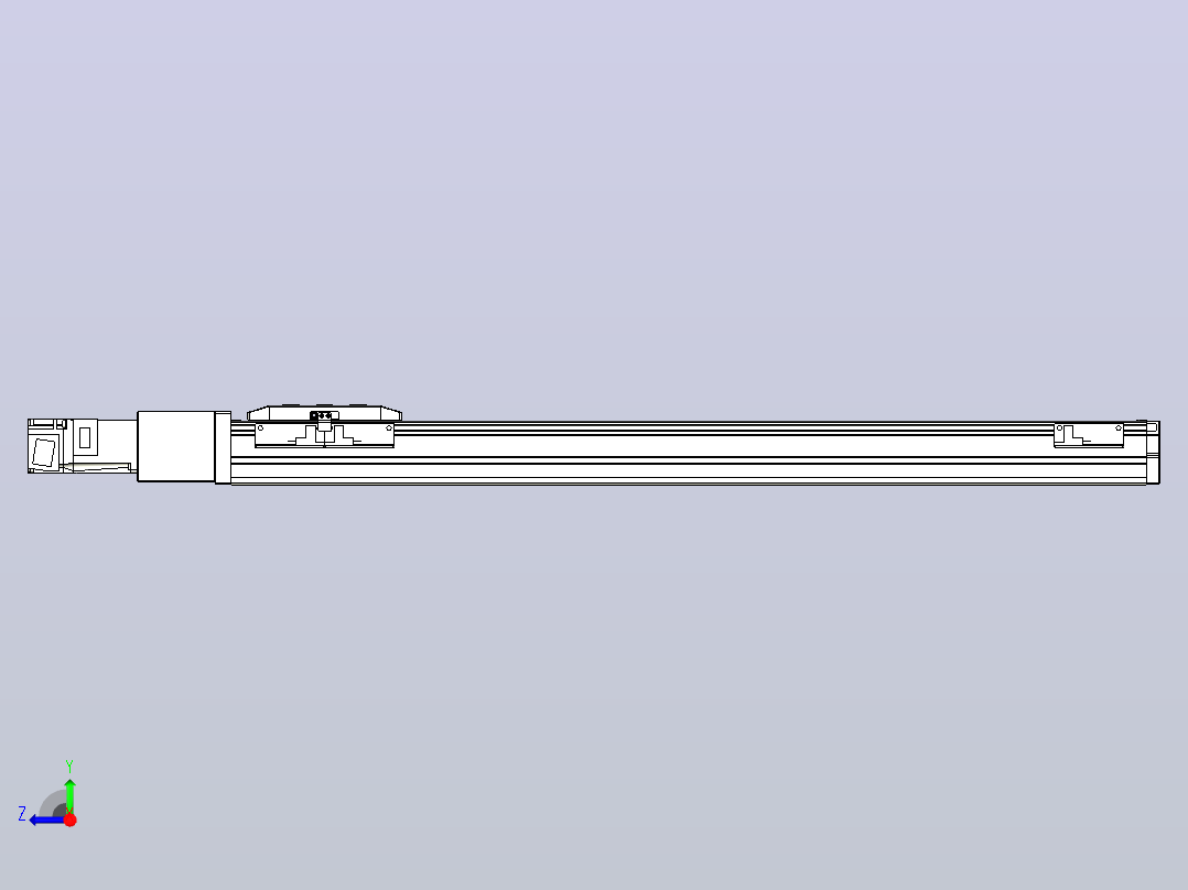 滚珠丝杠直线轴内置导轨TPA-GCR-50-1210C-L550-M-M10-N3右视图