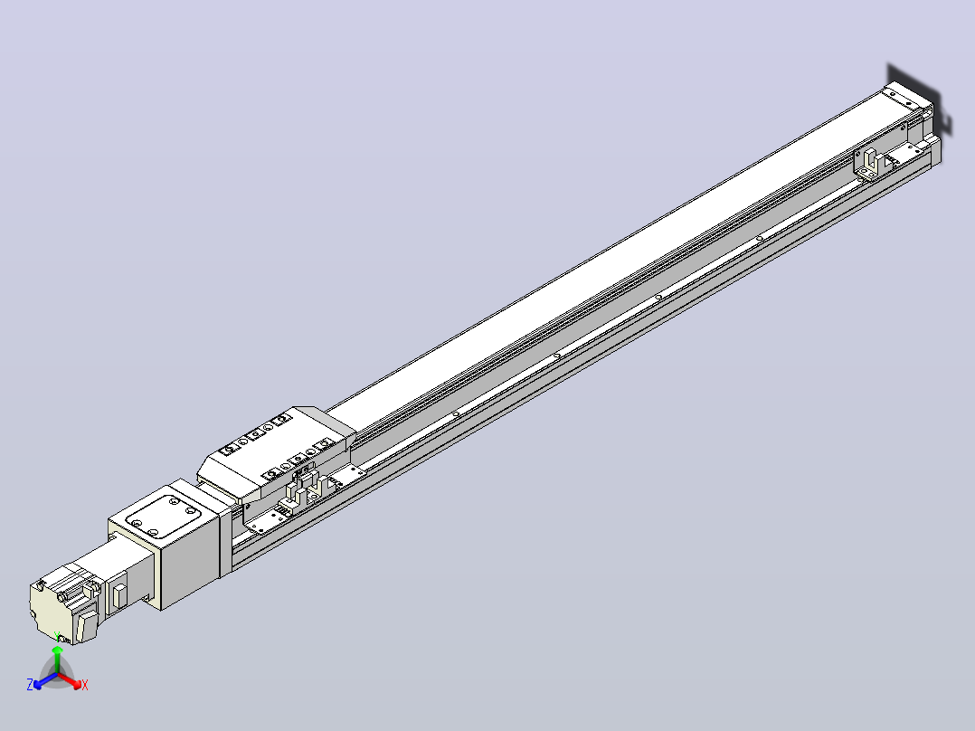 滚珠丝杠直线轴内置导轨TPA-GCR-50-1210C-L550-M-M10-N3正等轴测图