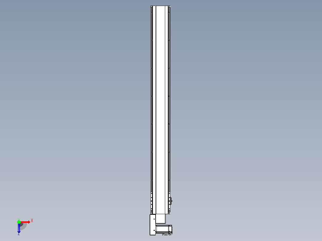 皮带直线轴半封闭可选导轨TPA-HNB-140D-120-L1250-ML-C-P40-N3俯视图