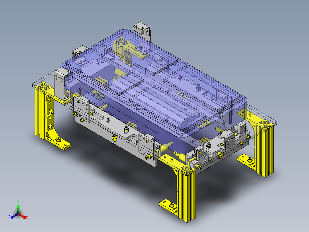 箱体定位机构正等轴测图