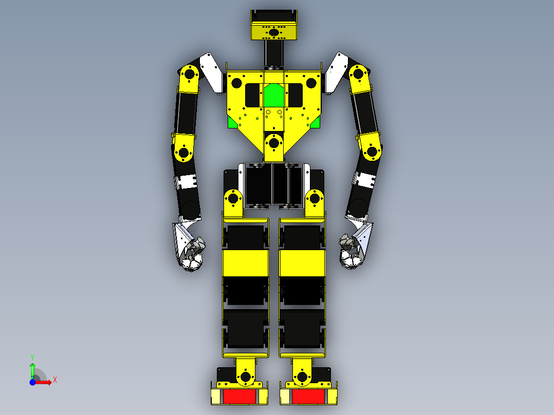 Robonova人形机器人结构模型3D图纸 STEP格式前视图