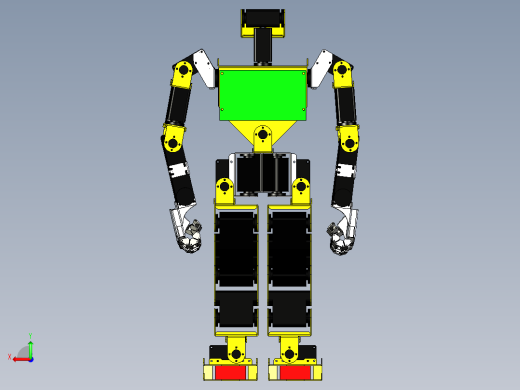 Robonova人形机器人结构模型3D图纸 STEP格式后视缩略图