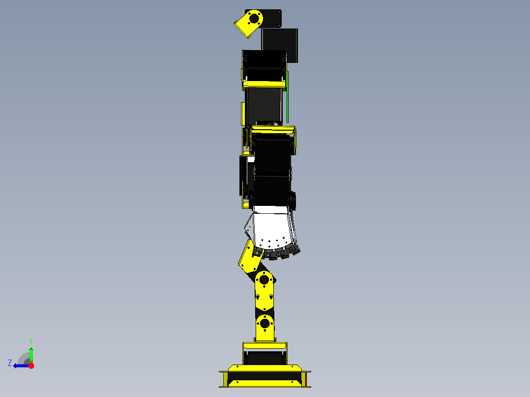Robonova人形机器人结构模型3D图纸 STEP格式右视图