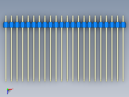 彩色公头100mil（2.54mm）系列-DS1021_blue_1x22p_100mil_Type43_rev1.0俯视缩略图