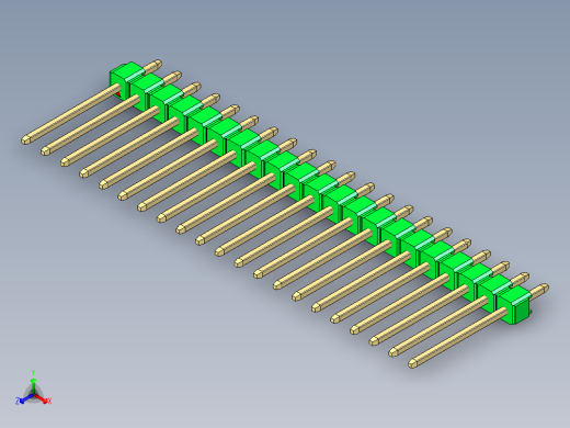 彩色公头100mil（2.54mm）系列-DS1021_green_1x21p_100mil_Type5_rev1.0