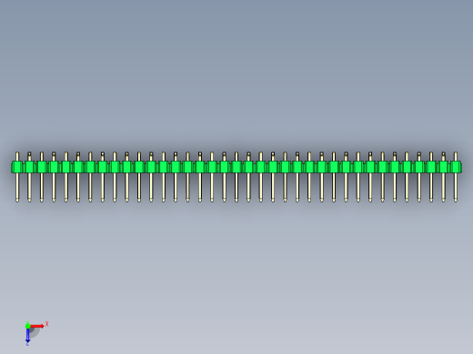 彩色公排针 100mil 2.54mm 系列-DS1022_green_37p_100mil_Type_SMT_R2_rev1.0俯视缩略图