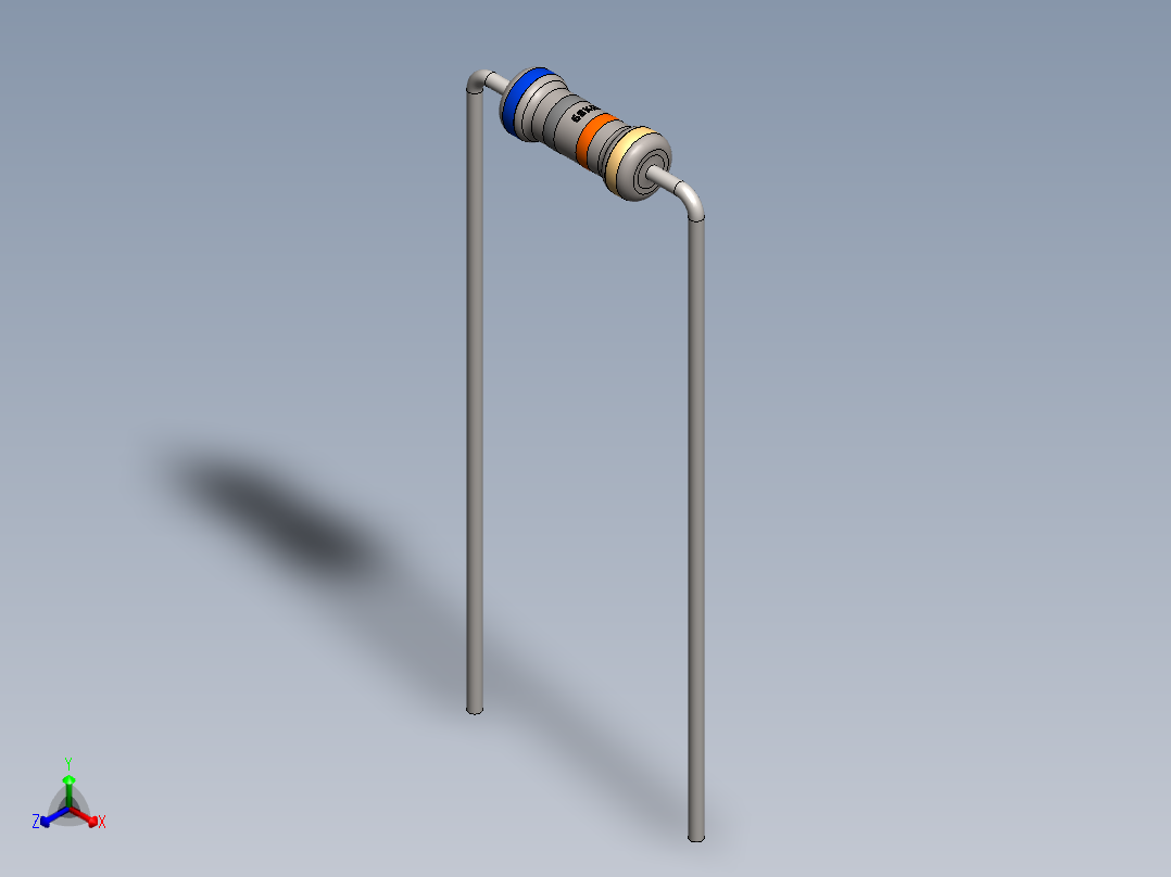 电容器 二极管 电阻器-Resistor 68K Ohm正等轴测图