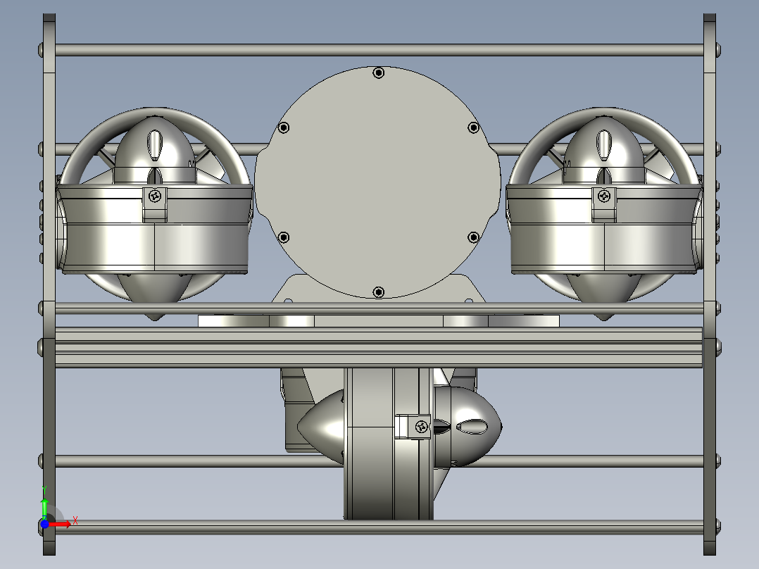 水下潜航器SOLIDWORKS 2012, STEP _ IGES前视图