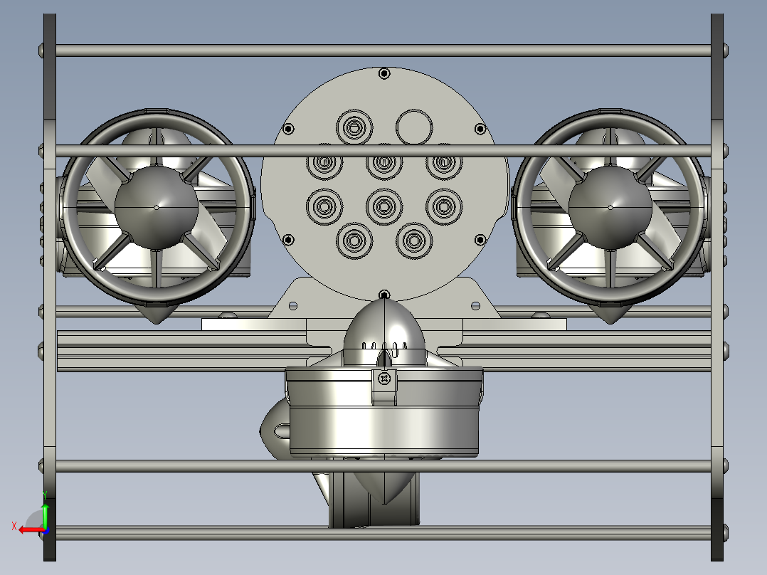 水下潜航器SOLIDWORKS 2012, STEP _ IGES后视图