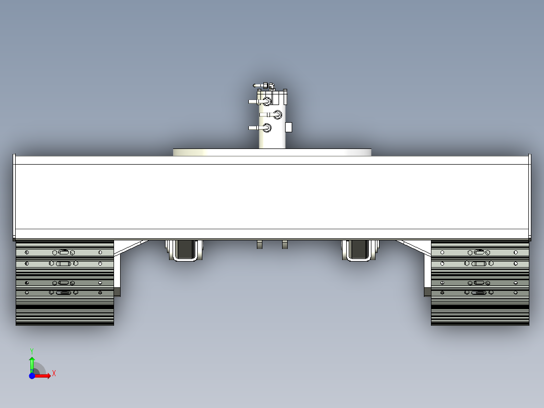 6吨挖掘机履带底盘三维SW模型+CAD前视图
