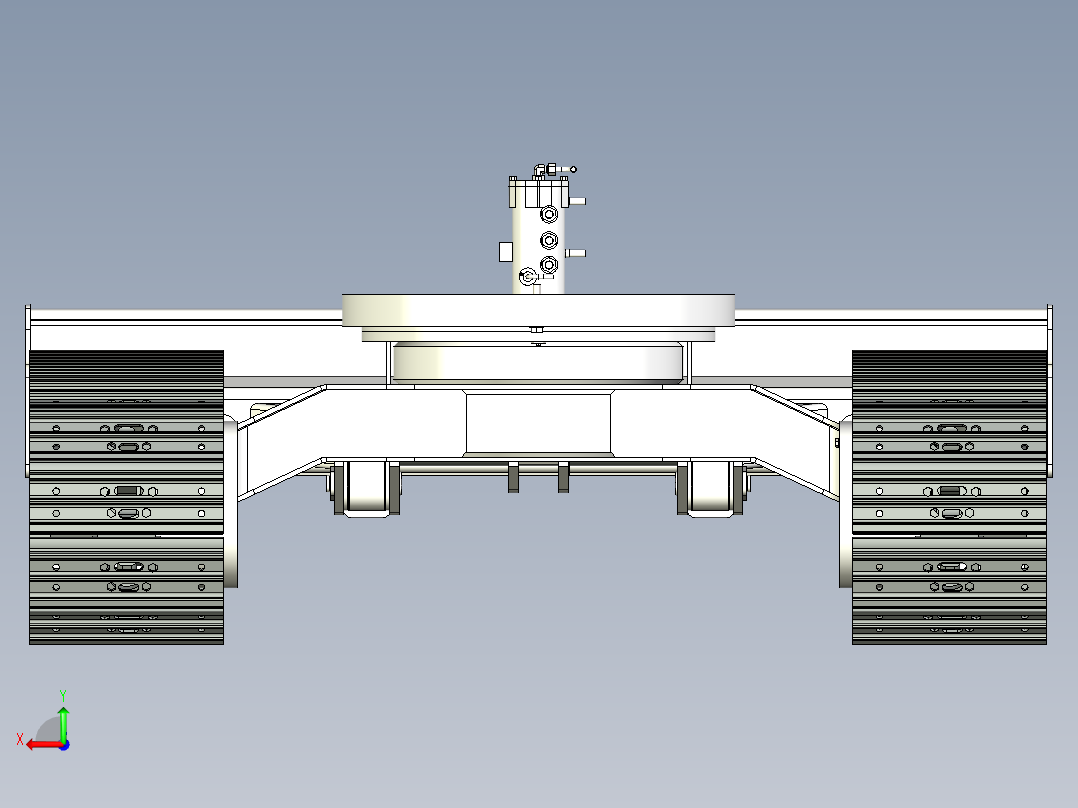 6吨挖掘机履带底盘三维SW模型+CAD后视图