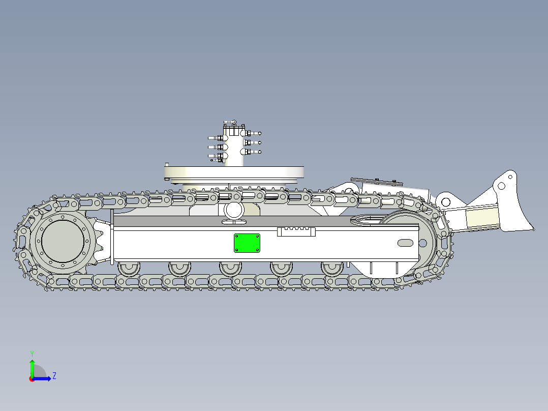 6吨挖掘机履带底盘三维SW模型+CAD左视图
