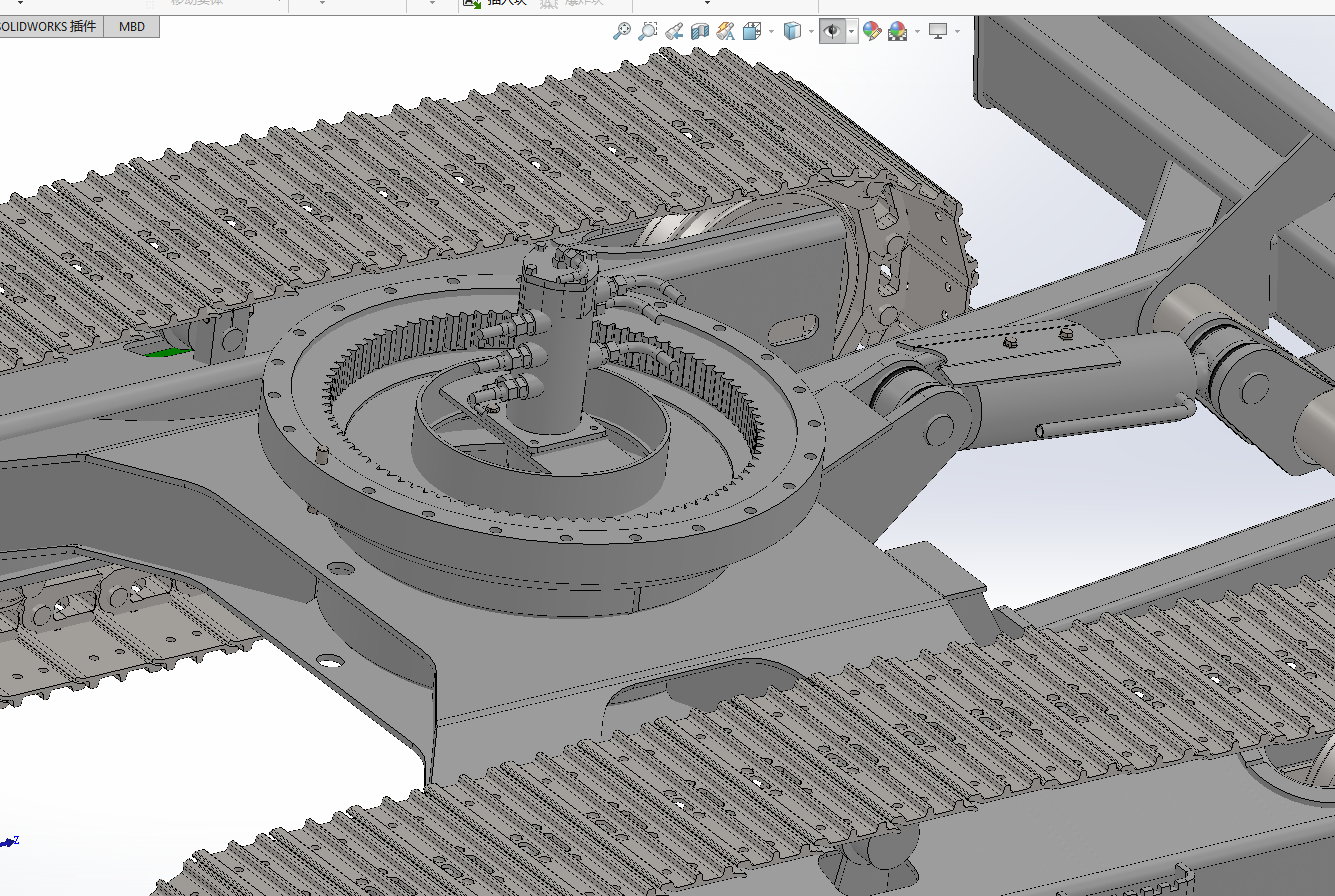6吨挖掘机履带底盘三维SW模型+CAD