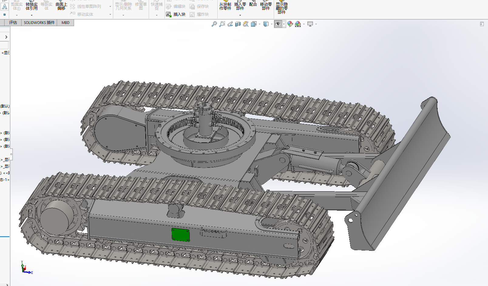 6吨挖掘机履带底盘三维SW模型+CAD