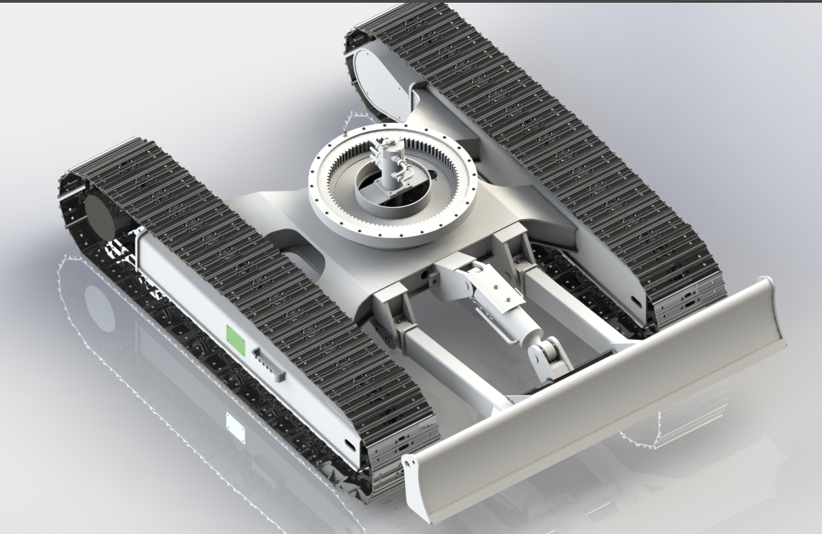 6吨挖掘机履带底盘三维SW模型+CAD