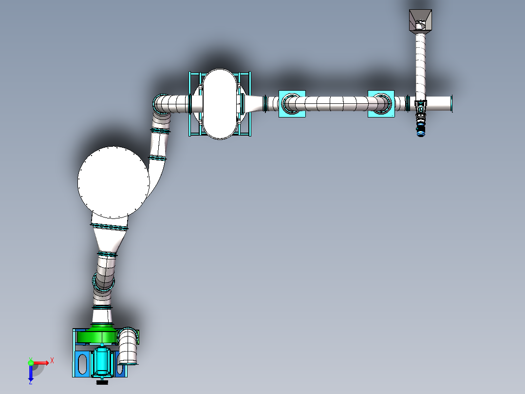 QG10型气流烘干机俯视图