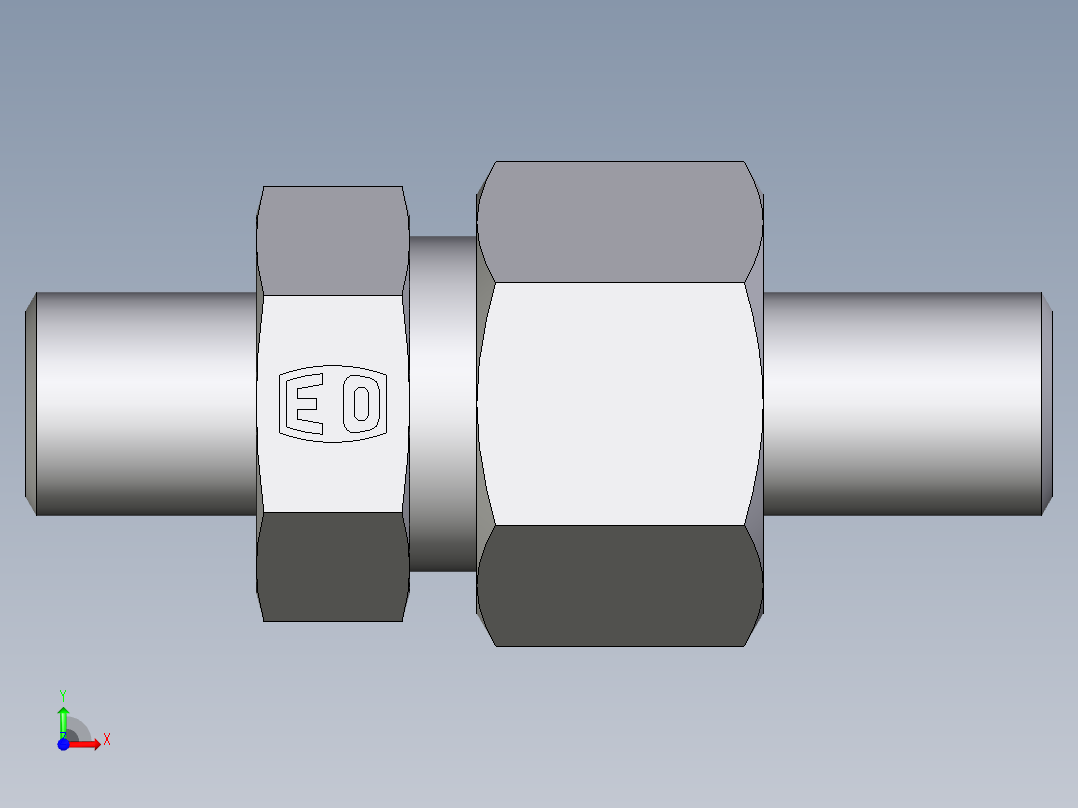 卡套式工业通用硬管接头EO_Weld_fitting_for_tubes_ASK616X2S前视图
