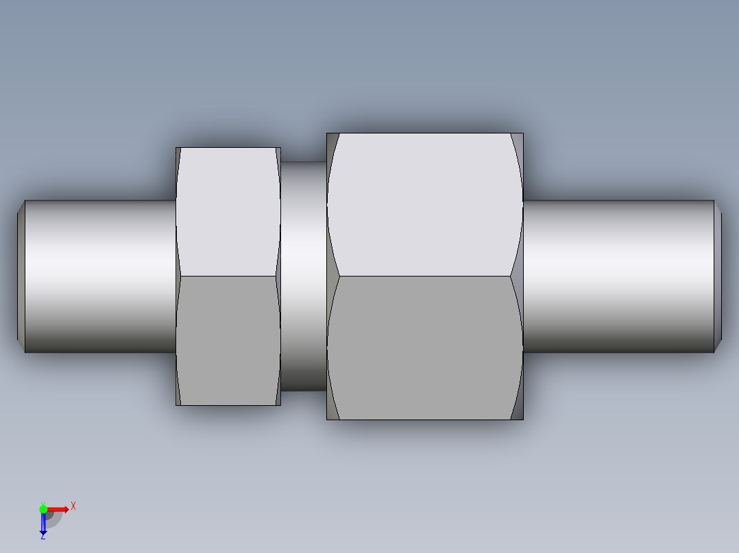 卡套式工业通用硬管接头EO_Weld_fitting_for_tubes_ASK616X2S俯视图