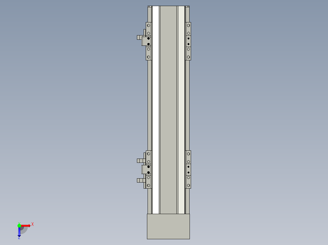 直线模组LHA6-S200-D-100W(16丝杆)设计图纸俯视图