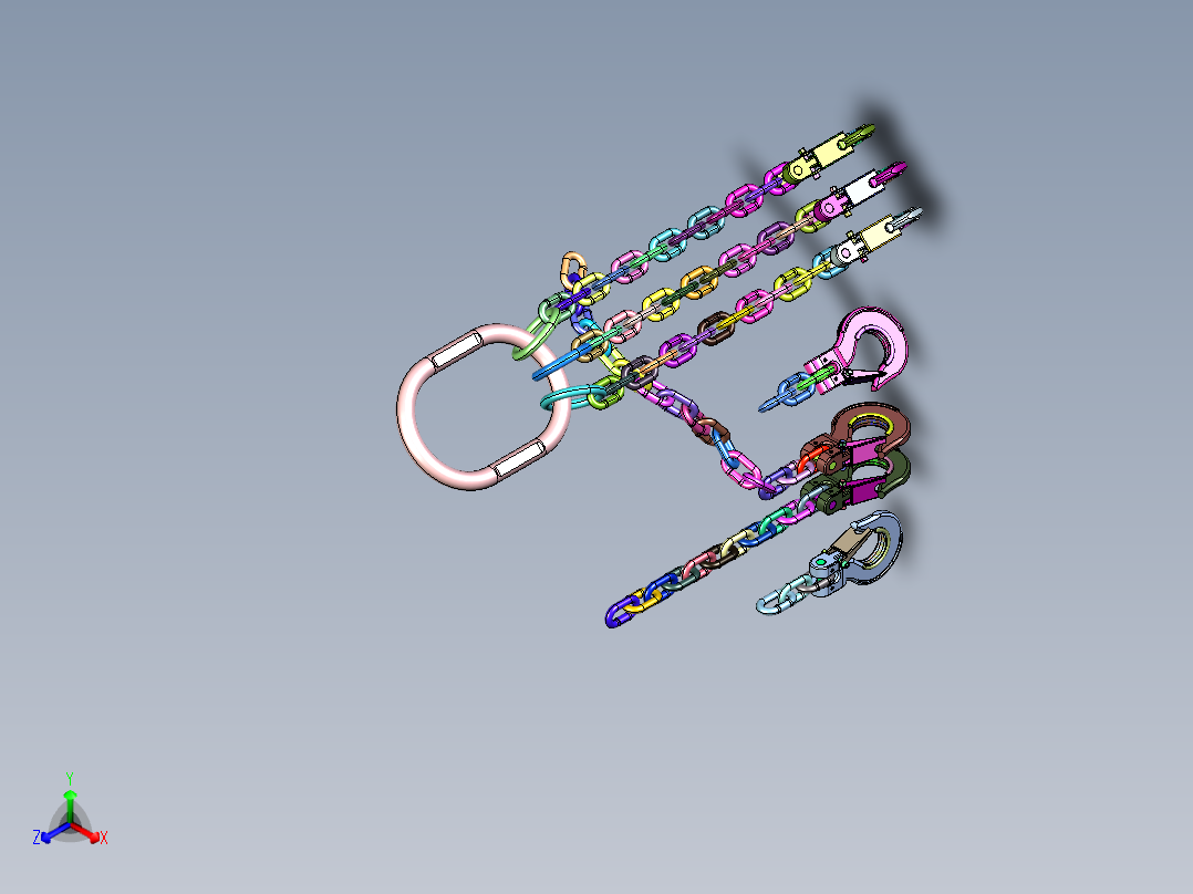 三腿单腿起重链条吊钩吊具蝴蝶扣成套吊具