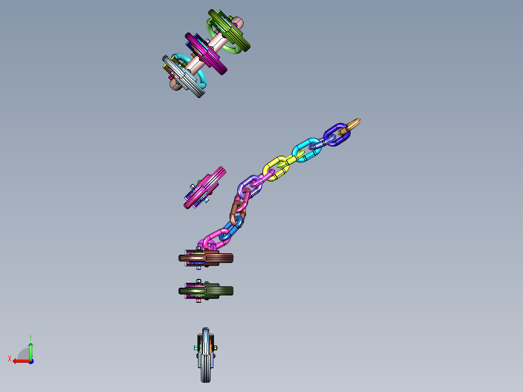 三腿单腿起重链条吊钩吊具蝴蝶扣成套吊具后视图