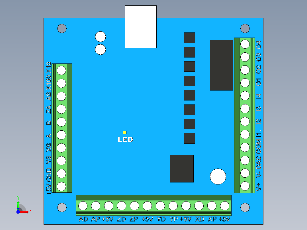 STB4100 Mach3 运动控制卡前视图