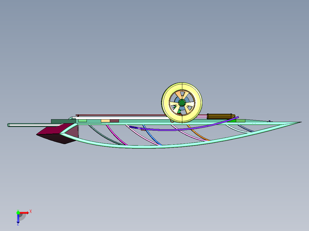 平台牵引拖车俯视图