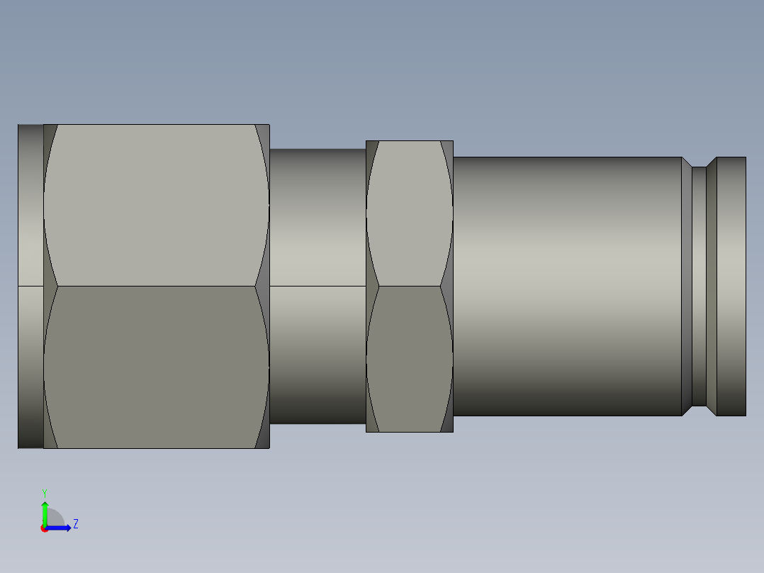 卡套式工业通用硬管接头16-12_trbu-s左视图