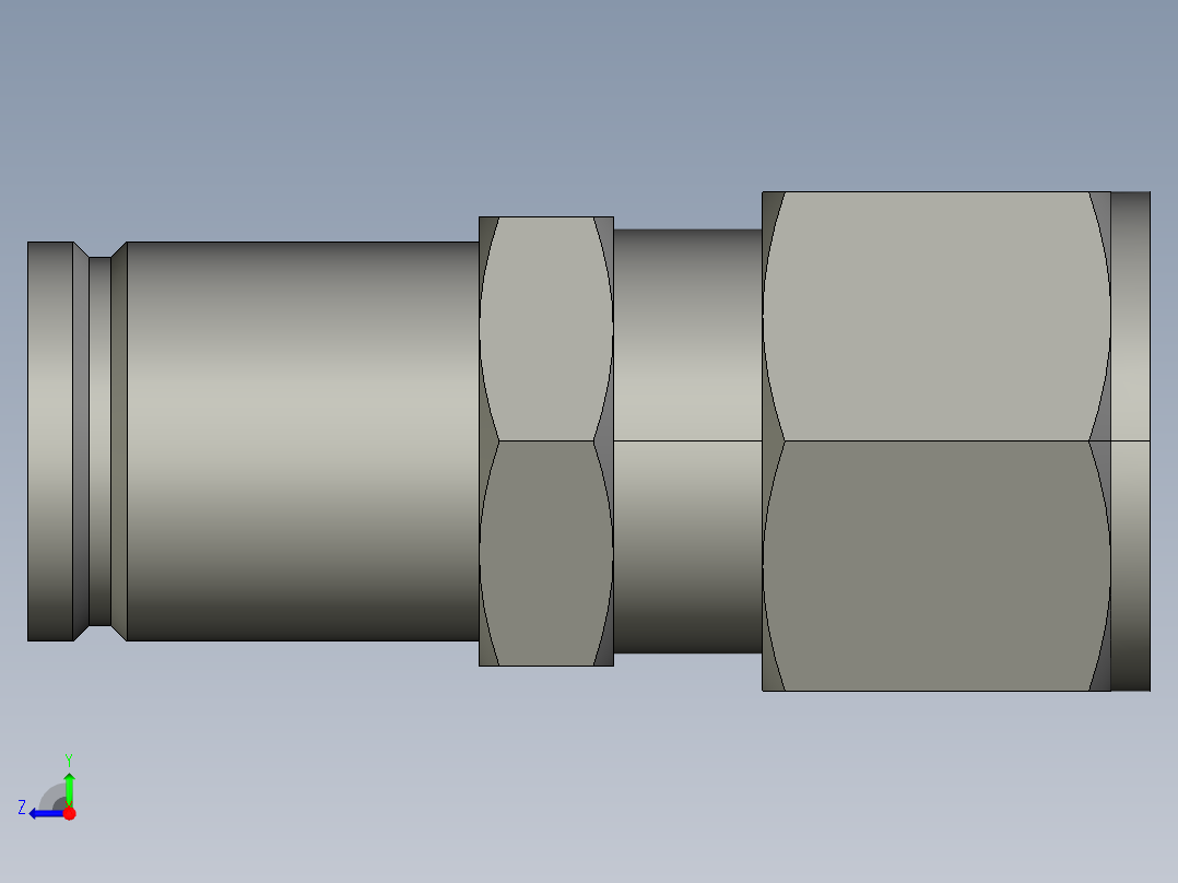 卡套式工业通用硬管接头16-12_trbu-s右视图