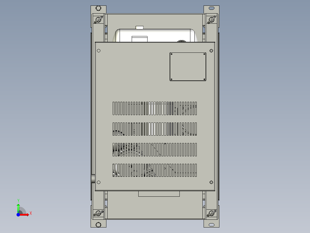 液压站油冷机固定支架组件前视图