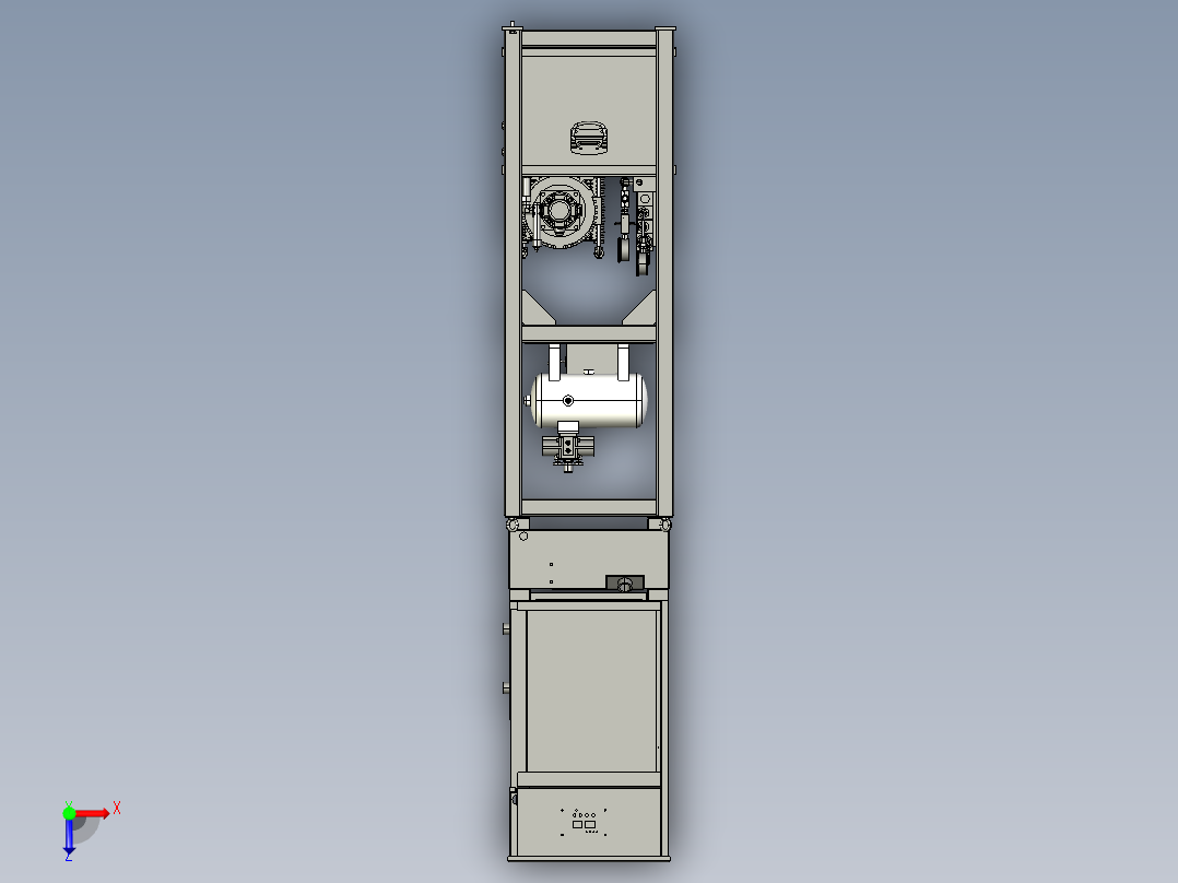 液压站油冷机固定支架组件俯视图