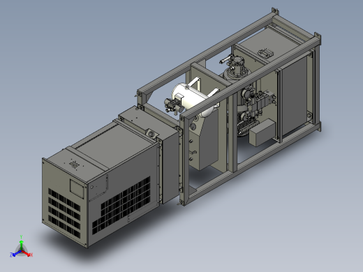 液压站油冷机固定支架组件正等轴测缩略图