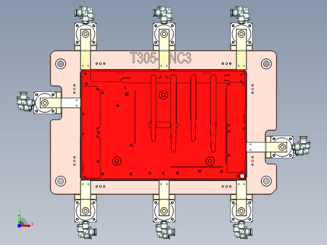 T305-CNC3笔记本CNC工装夹具三维模型-0806前视图