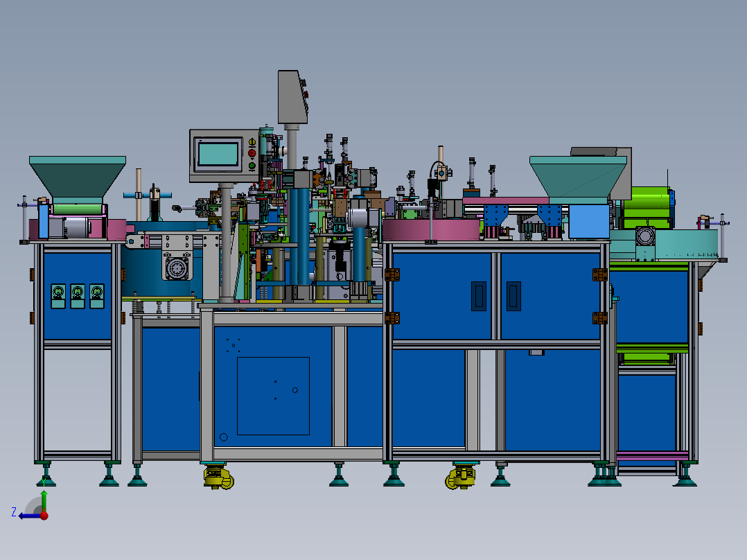 水洒中节全自动装配设备sw18可编辑右视图