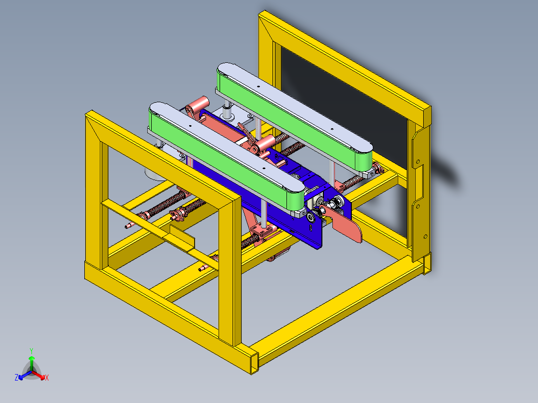 开箱机送料结构图正等轴测图