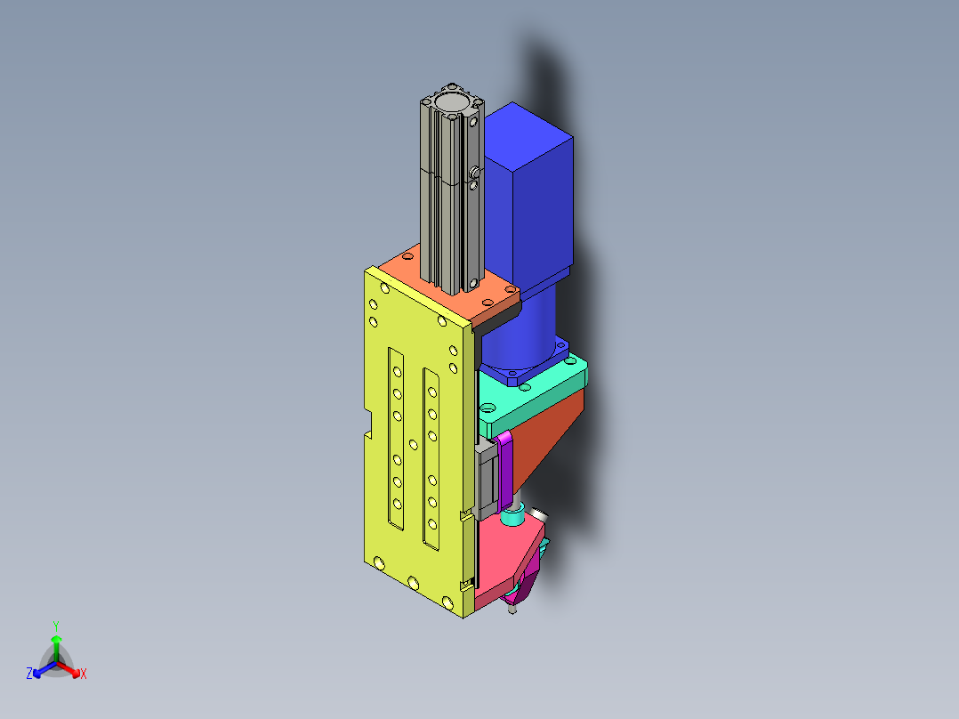 一款伺服电机驱动的电批正等轴测图