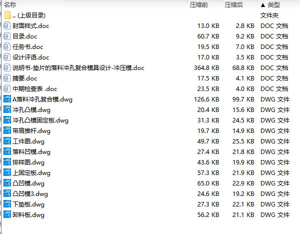 四孔方形垫片的落料冲孔复合模具设计-冲压模含12张CAD图