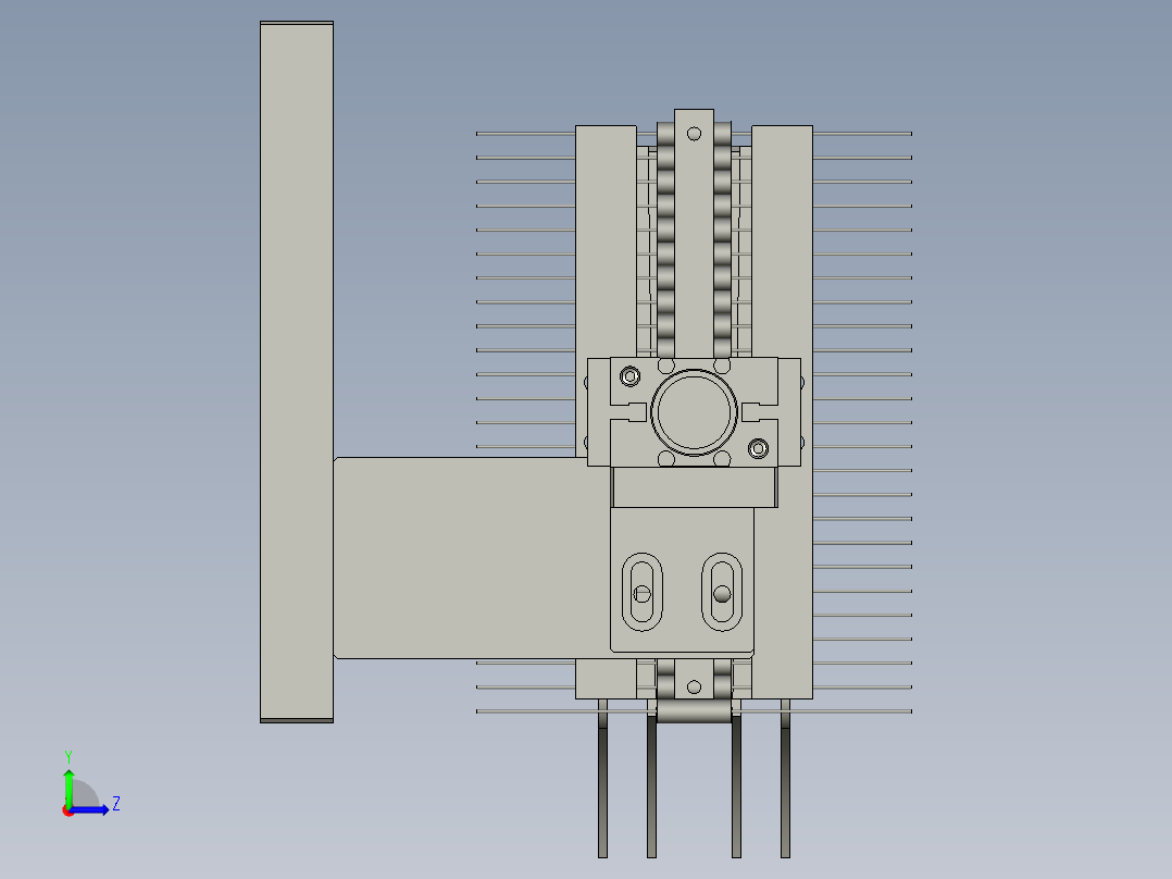 电容剪脚折弯滑道总成05-2左视图