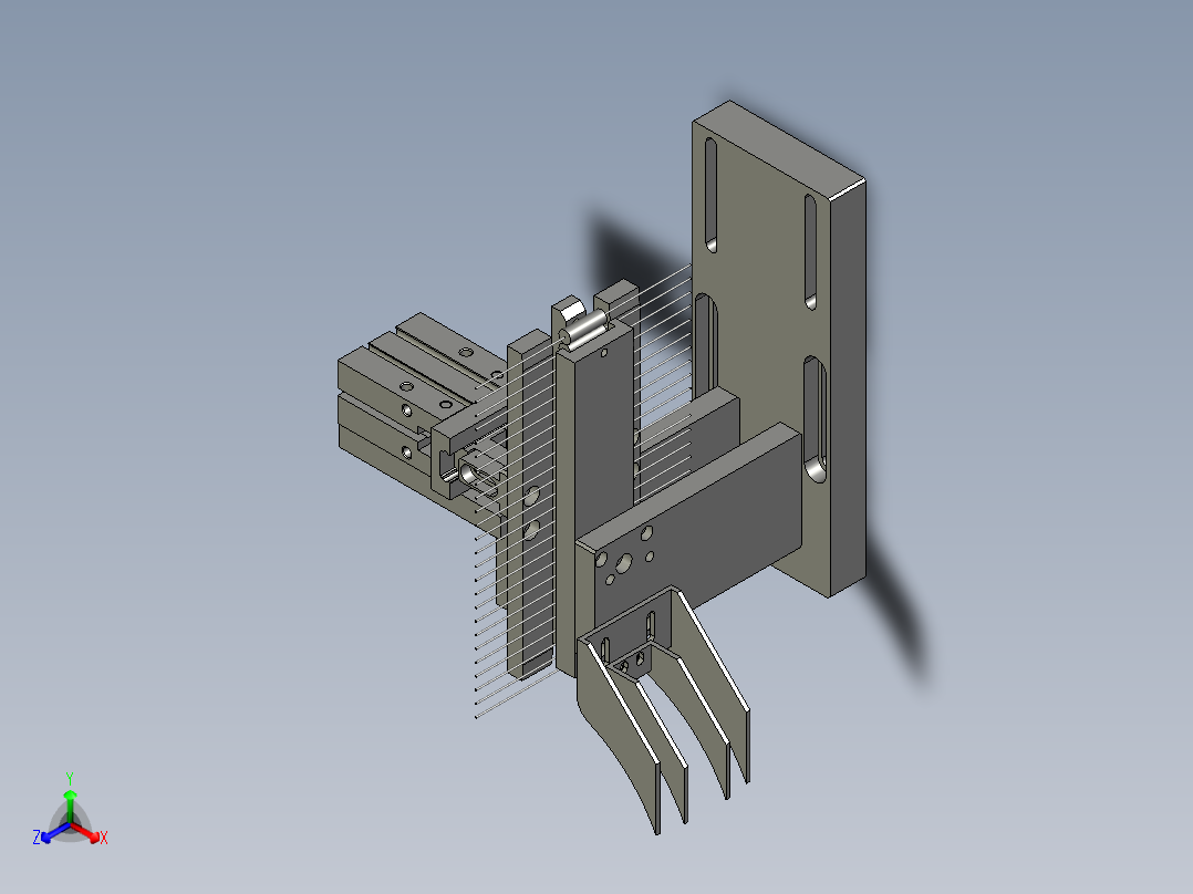 电容剪脚折弯滑道总成05-2正等轴测图