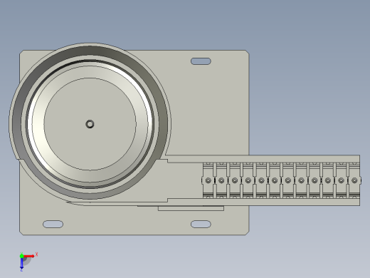 上支撑架震动盘装配体俯视缩略图