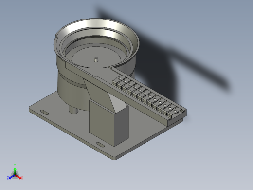 上支撑架震动盘装配体正等轴测缩略图