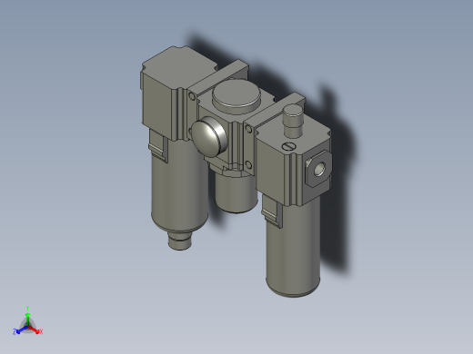 亚德客三联件GAC30008S正等轴测缩略图