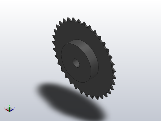 直孔链轮081型_35-081-1正等轴测缩略图