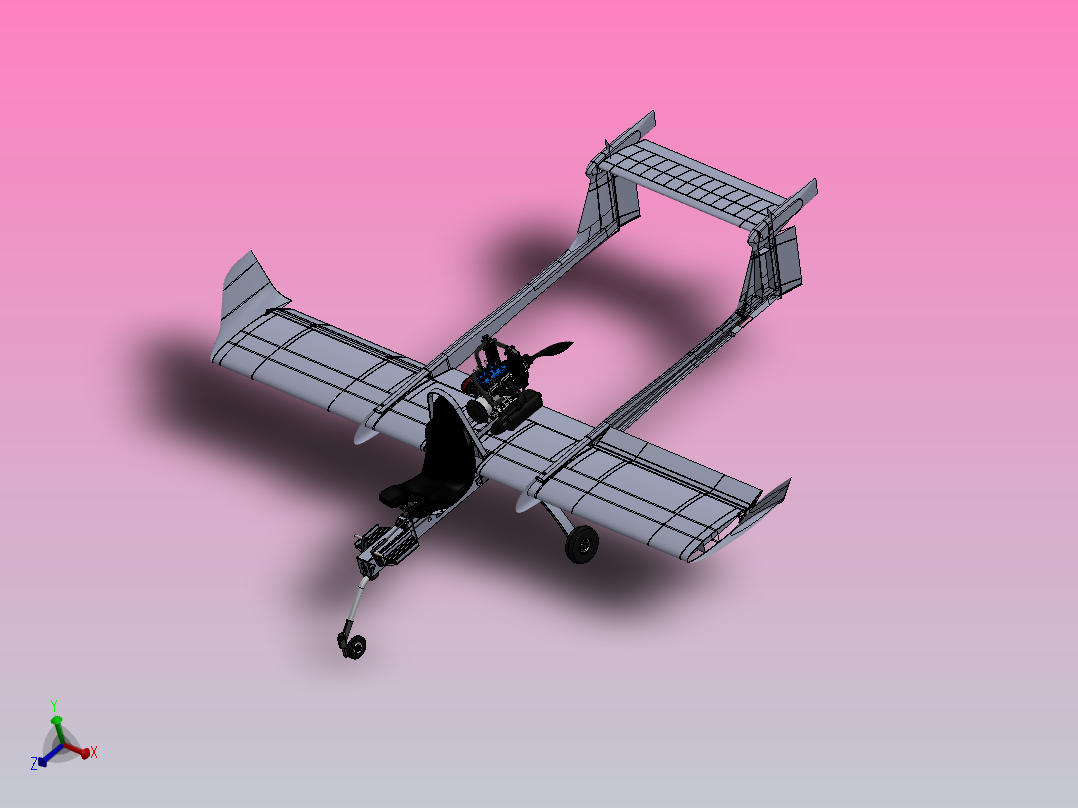 超轻型飞机概念设计主视图