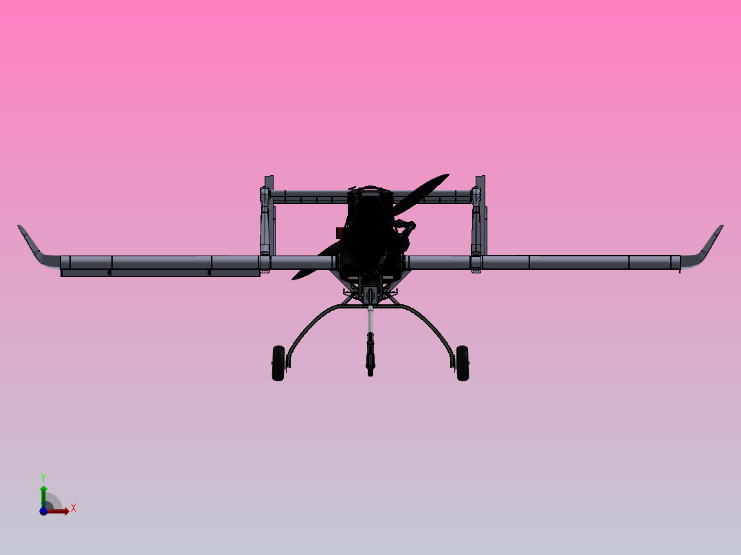 超轻型飞机概念设计前视图