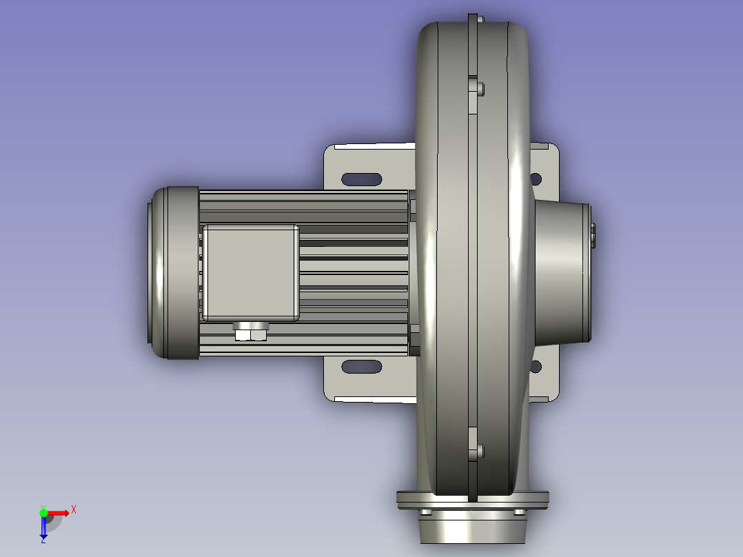 钢板自动裁切折弯成型设备设计-CX-75SA透浦式鼓风机俯视图