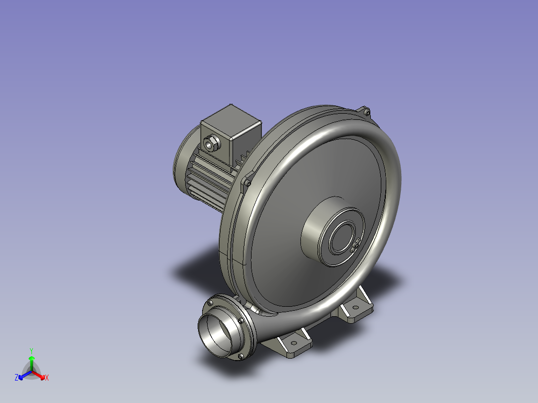 钢板自动裁切折弯成型设备设计-CX-75SA透浦式鼓风机正等轴测图