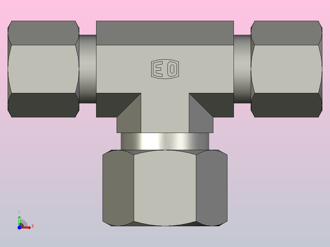 EO管接头三通异径管TR08 12 08L71.stp前视图